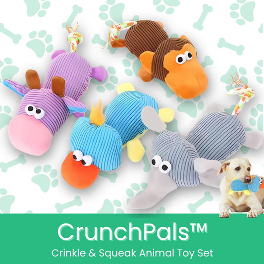 CrunchPals™ Crinkle & Squeak Animal Toy Set - Moiasun