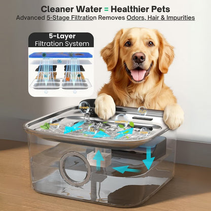 AquaLick™ Automatic Stainless Steel Dog Water fountain - Moiasun